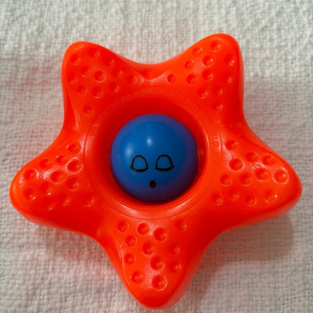 Vintage Fisher Price‎ 623 Sandy Starfish Baby Toy Rattle Star Fish Floats Tub